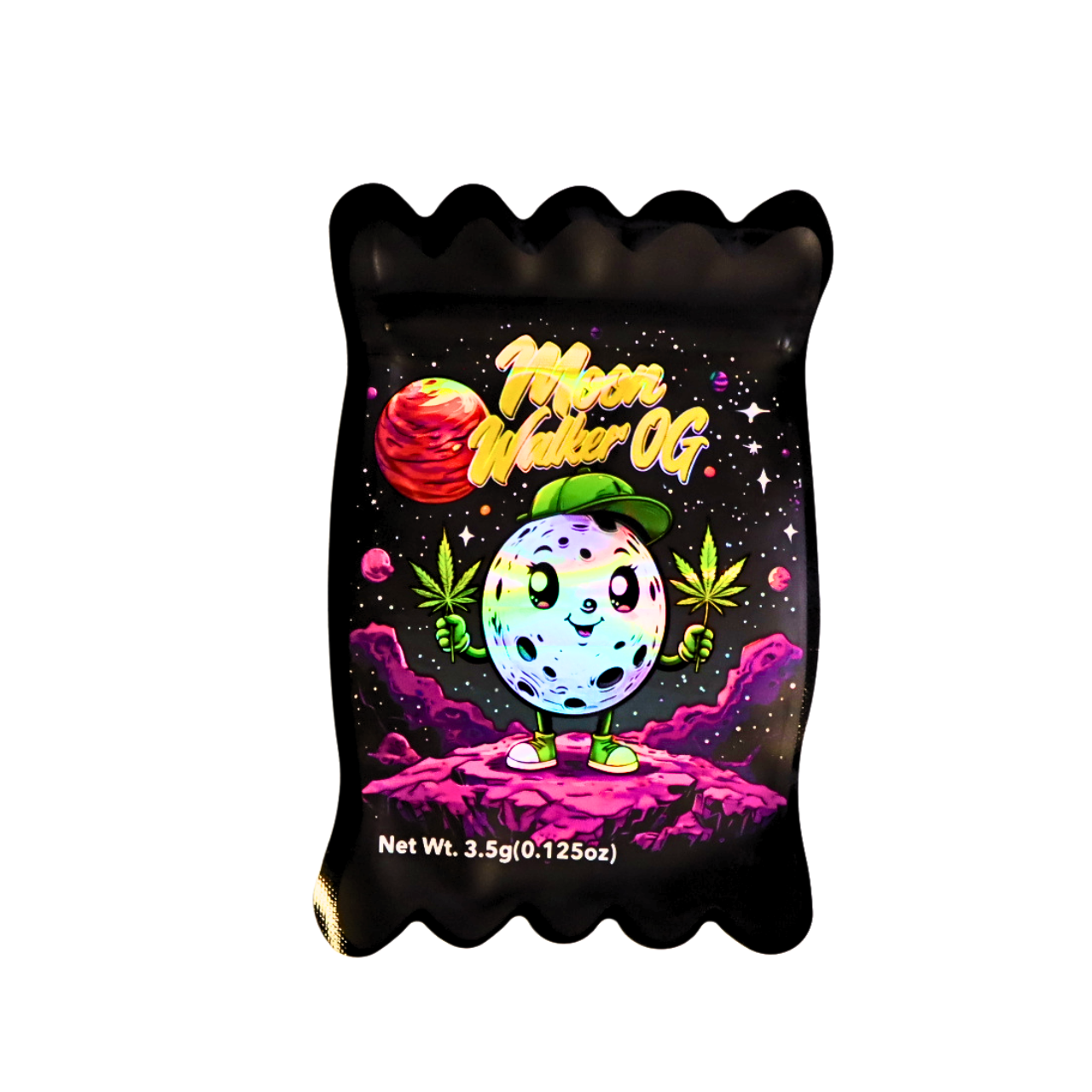 HOLOGRAPHIC MYLAR 3.5G BAGS 50CT MOON WALKER OG DESIGN
